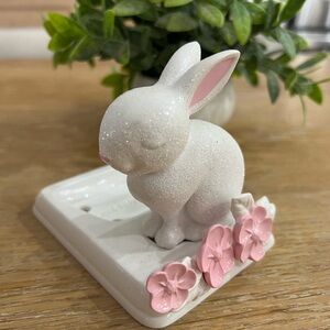 Bath & Body Works White and Pink Bunny Soap Holder